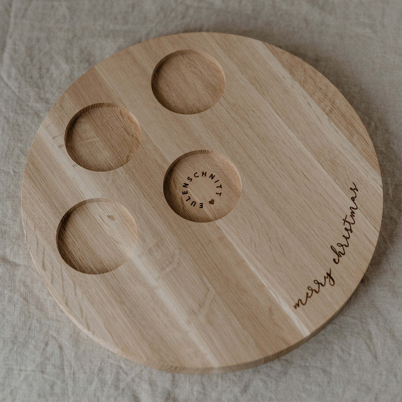 Eulenschnitt, Kerzenbrett "Merry Christmas", 32 cm