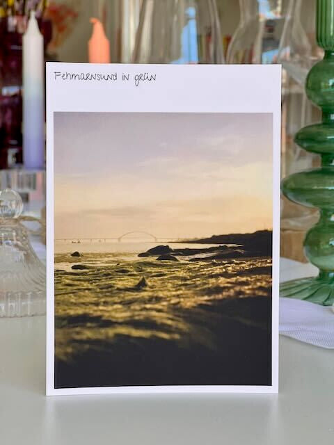 Postkarte "Fehmarnsund in grün"