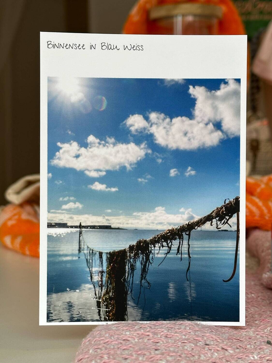 Postkarte "Binnensee in Blau Weiss"